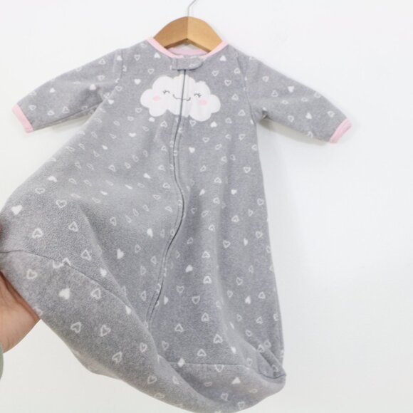 Carter's Baby Girls Heart-Print Microfleece Sleep Bag - Picture 3 of 4